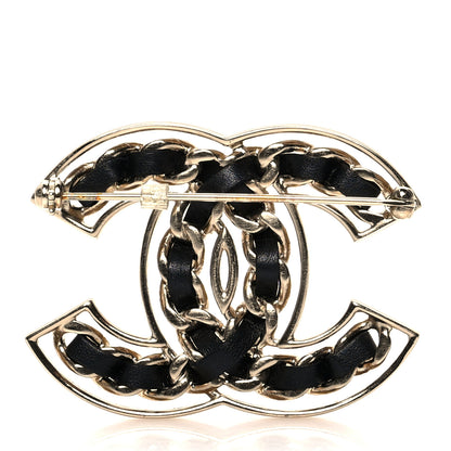Chanel Lambskin Chain CC Brooch Black Gold 3 of 3