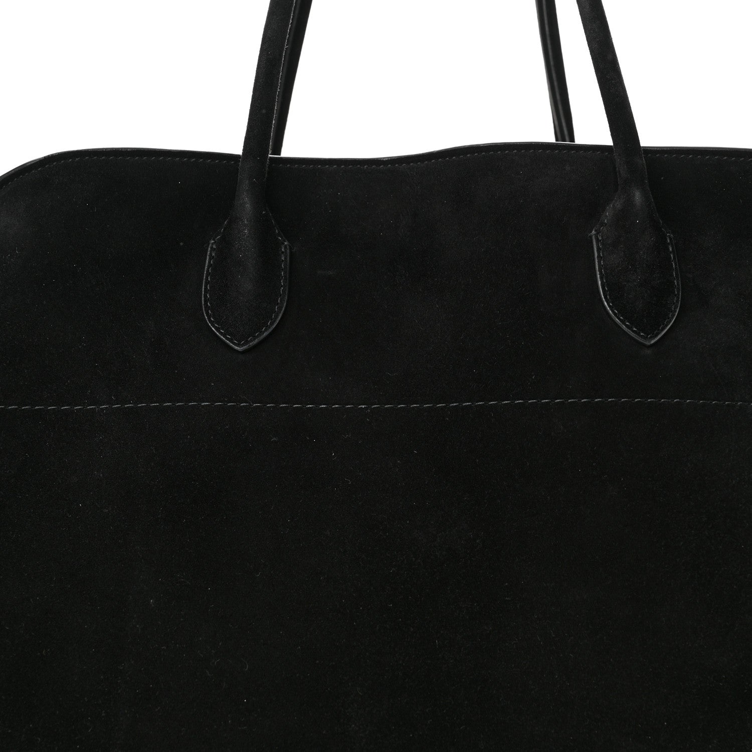 The Row Suede Calfskin Soft Margaux 17 Black 7 of 9