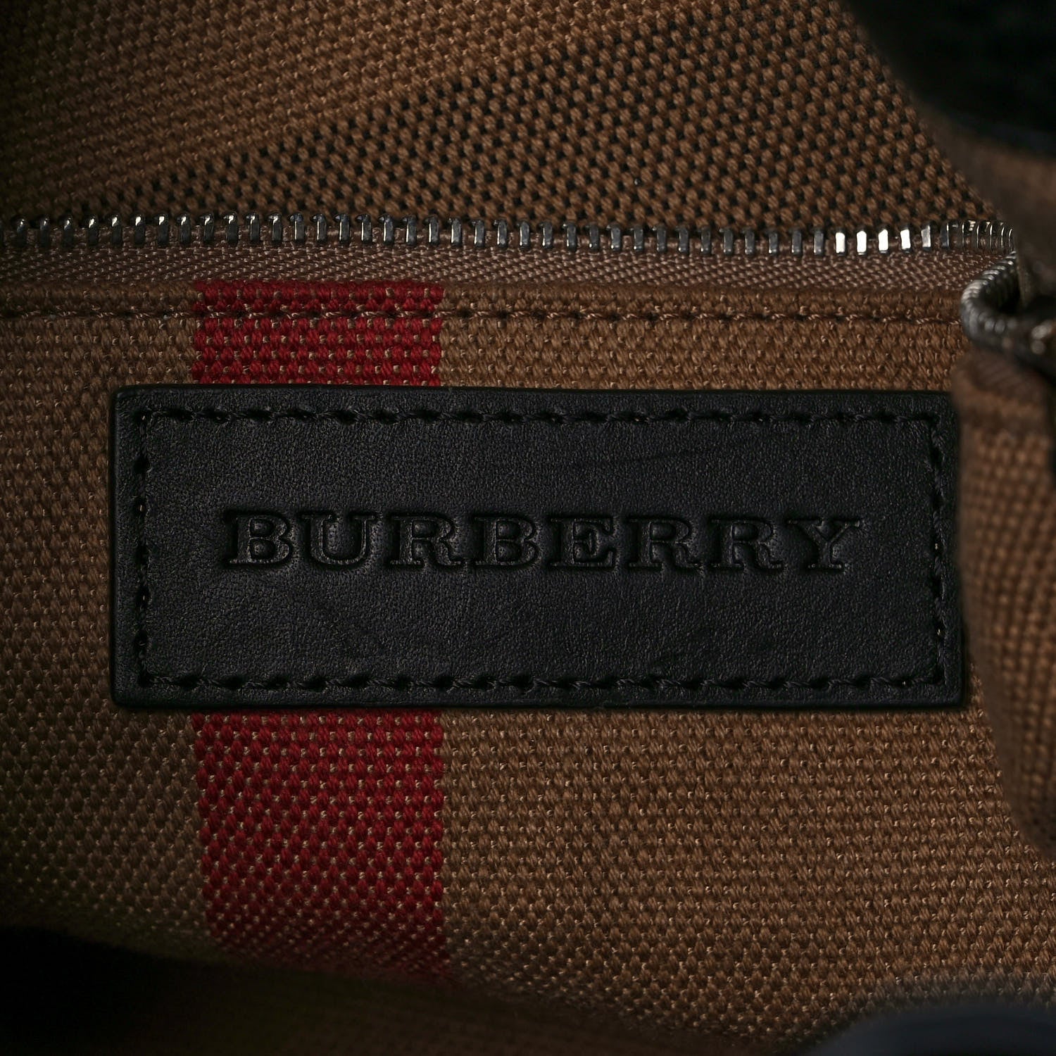 Burberry Grainy Calfskin House Check Small Maidstone Black 6 of 10