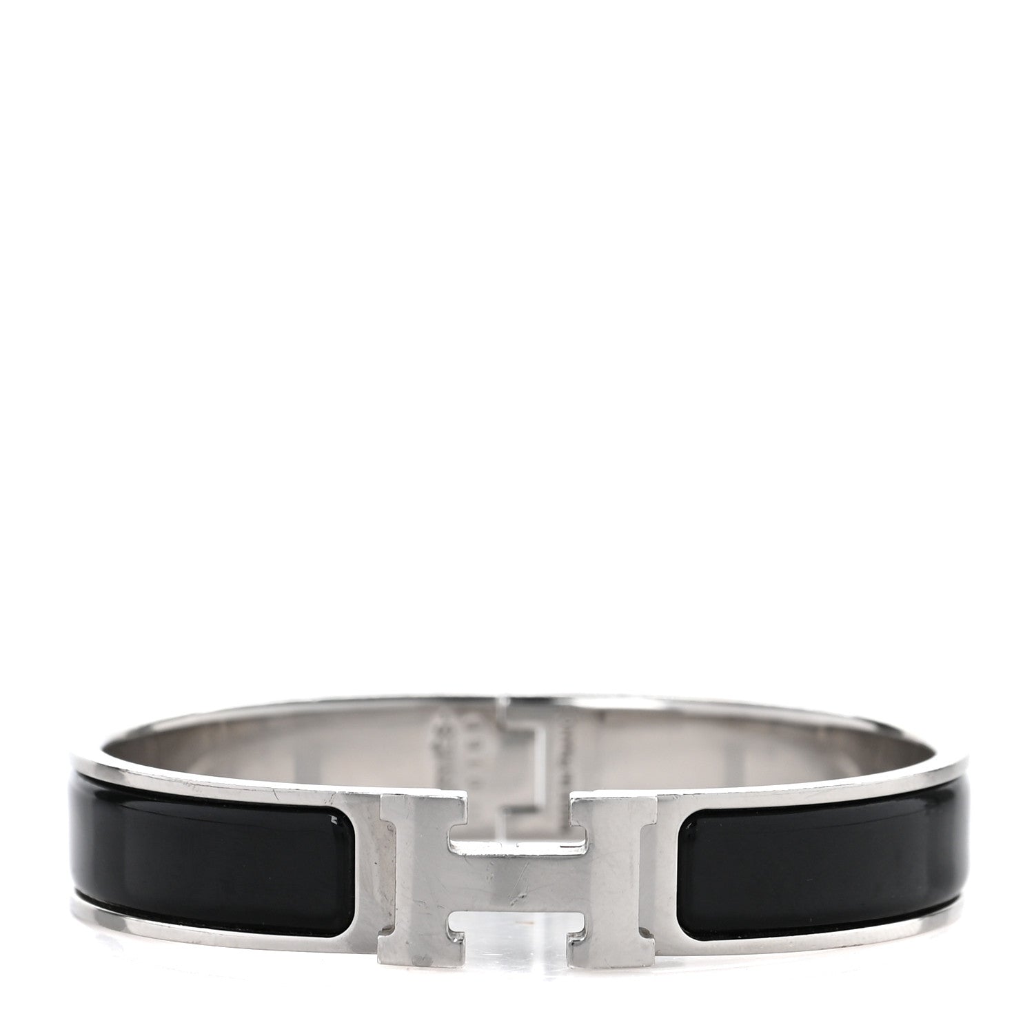 Hermes Enamel Narrow Clic Clac H Bracelet GM Black 1 of 5