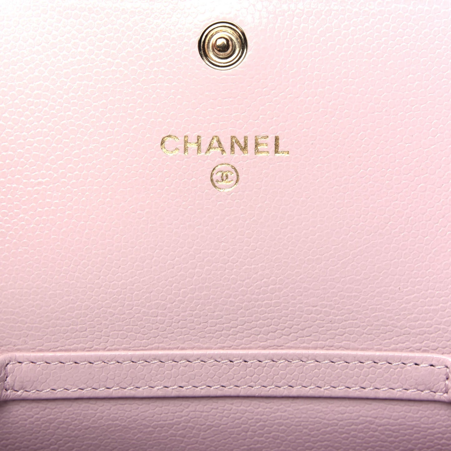 Caviar Quilted Coco Candy Card Holder On Chain Light Pink