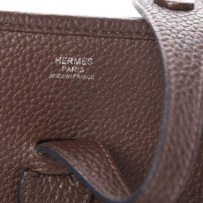 Hermes Taurillon Clemence Evelyne III PM Chocolate 6 of 16