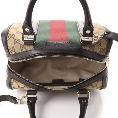 Gucci Monogram Vintage Web Small Boston Dark Brown 5 of 14