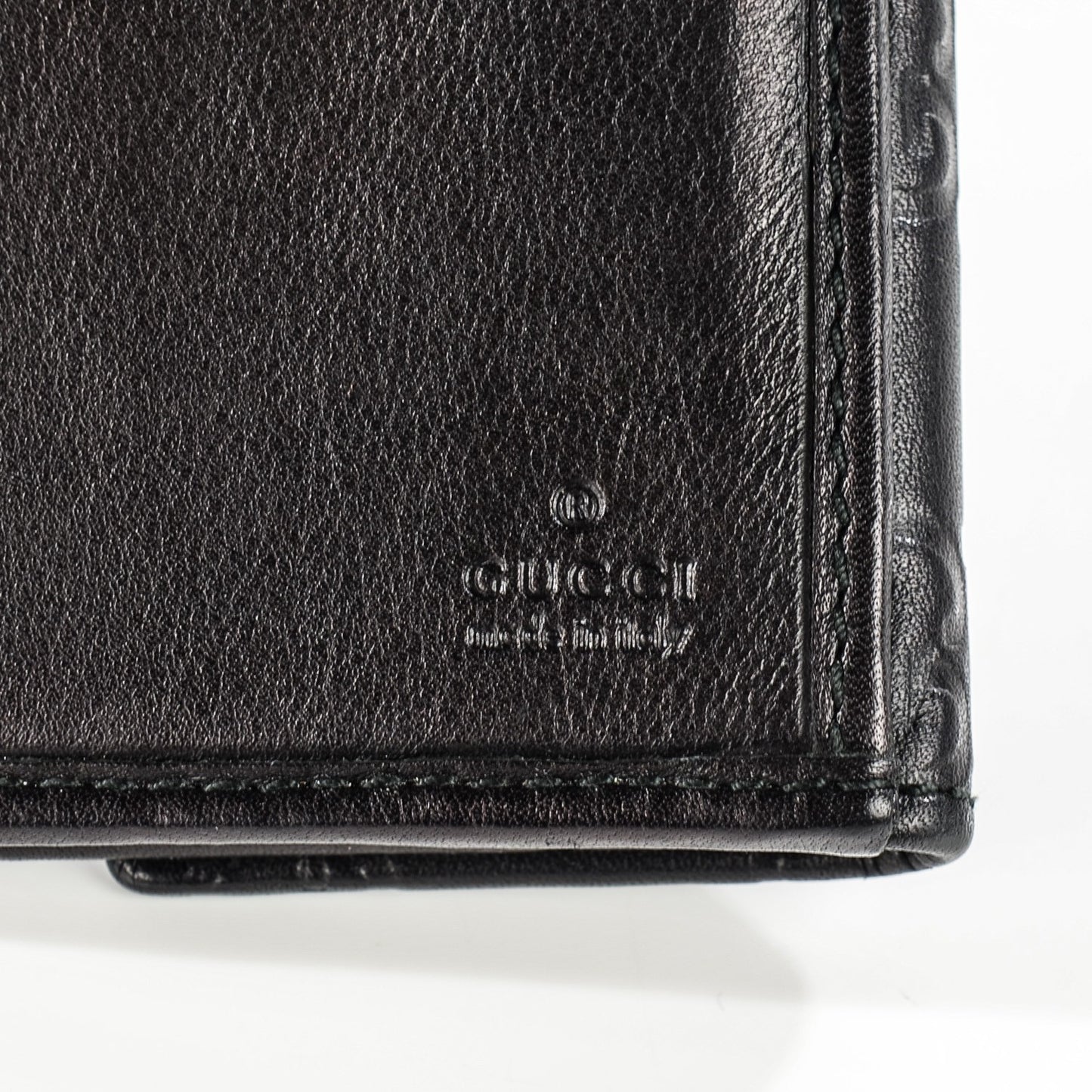 Guccissima Margaux Calfskin Metal Bar Continental Flap Wallet Black