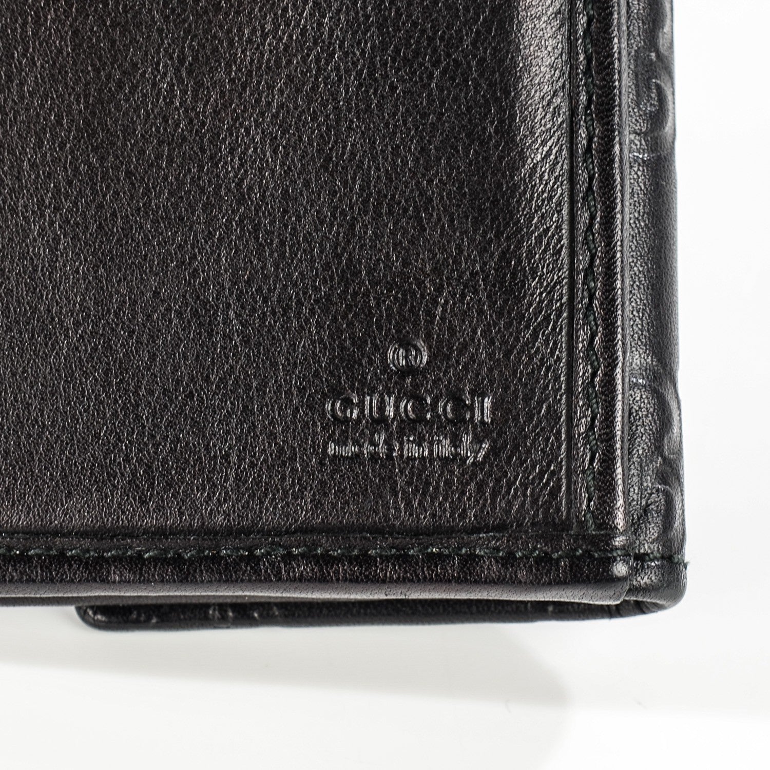 Gucci Guccissima Margaux Calfskin Metal Bar Continental Flap Wallet Black 8 of 10