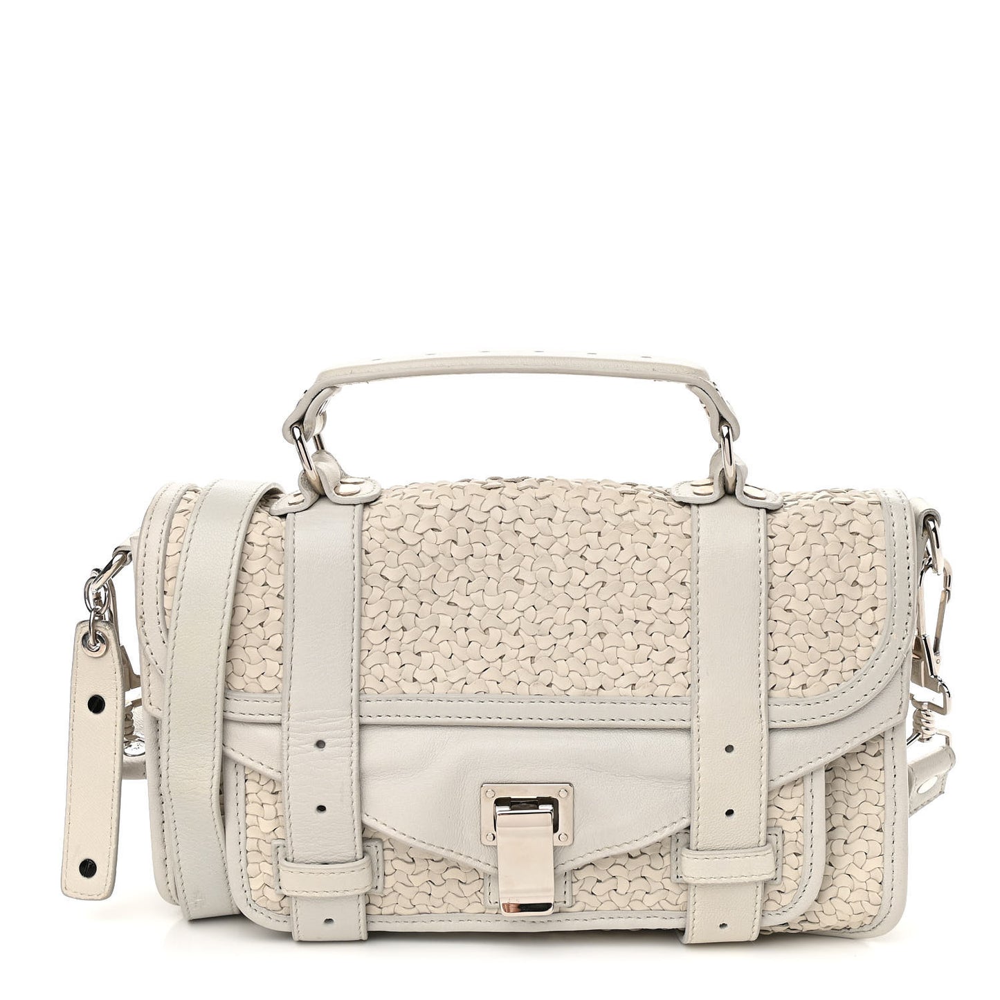 Lambskin Woven Tiny PS1 Satchel Ivory