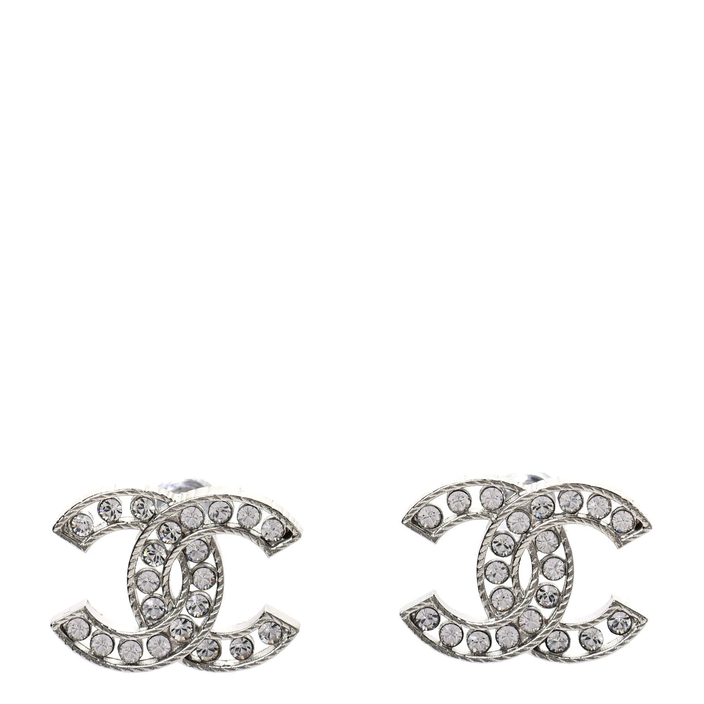 Crystal CC Earrings Silver
