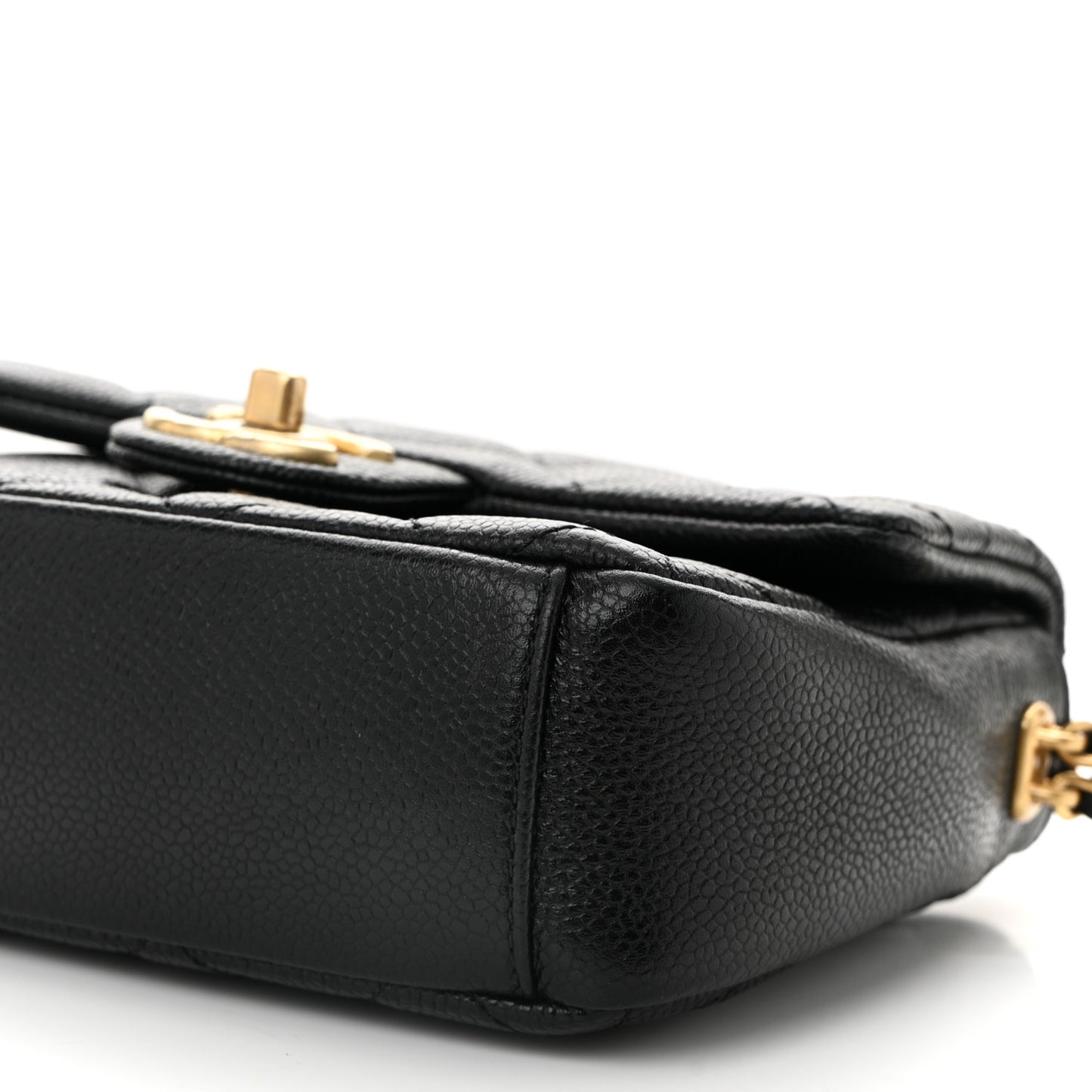 Caviar Quilted Mini Chain Soul Flap Black