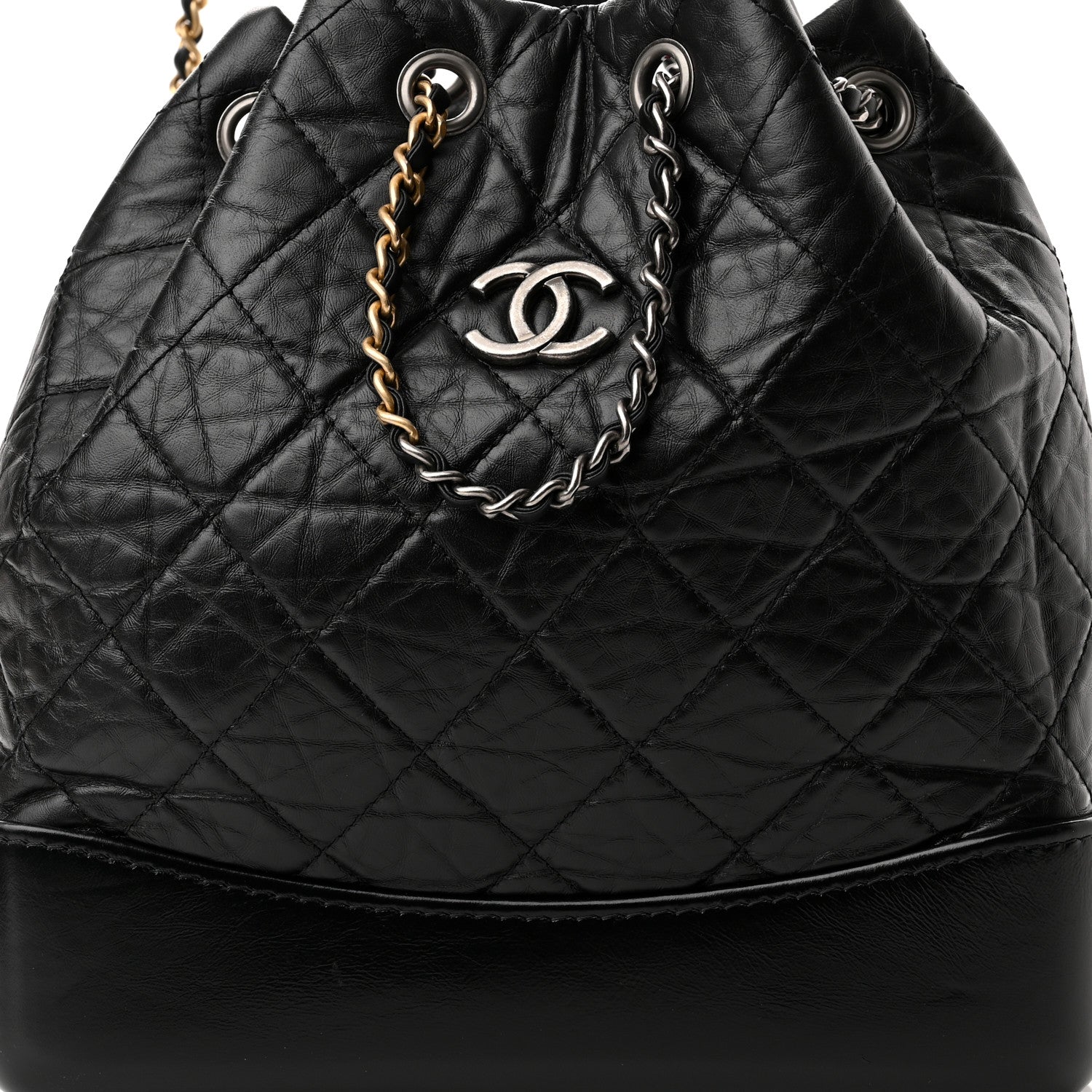 Chanel Aged Calfskin Quilted Small Gabrielle Backpack Black 8 of 10