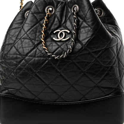 Chanel Aged Calfskin Quilted Small Gabrielle Backpack Black 8 of 10
