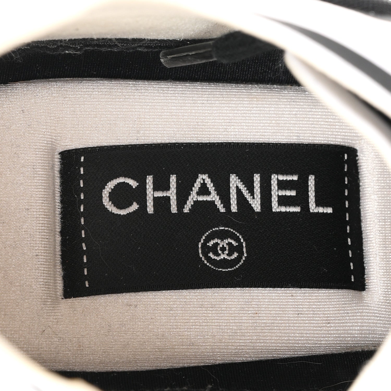 Chanel Lycra CC Sneakers 38.5 Black White 7 of 9