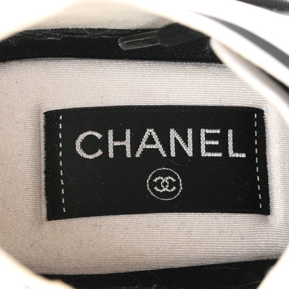 Chanel Lycra CC Sneakers 38.5 Black White 7 of 9