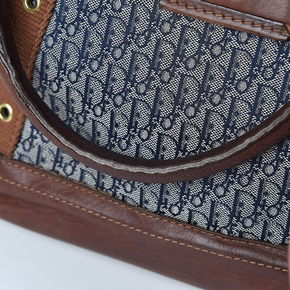 Christian Dior Monogram Tote Blue Brown 10 of 16