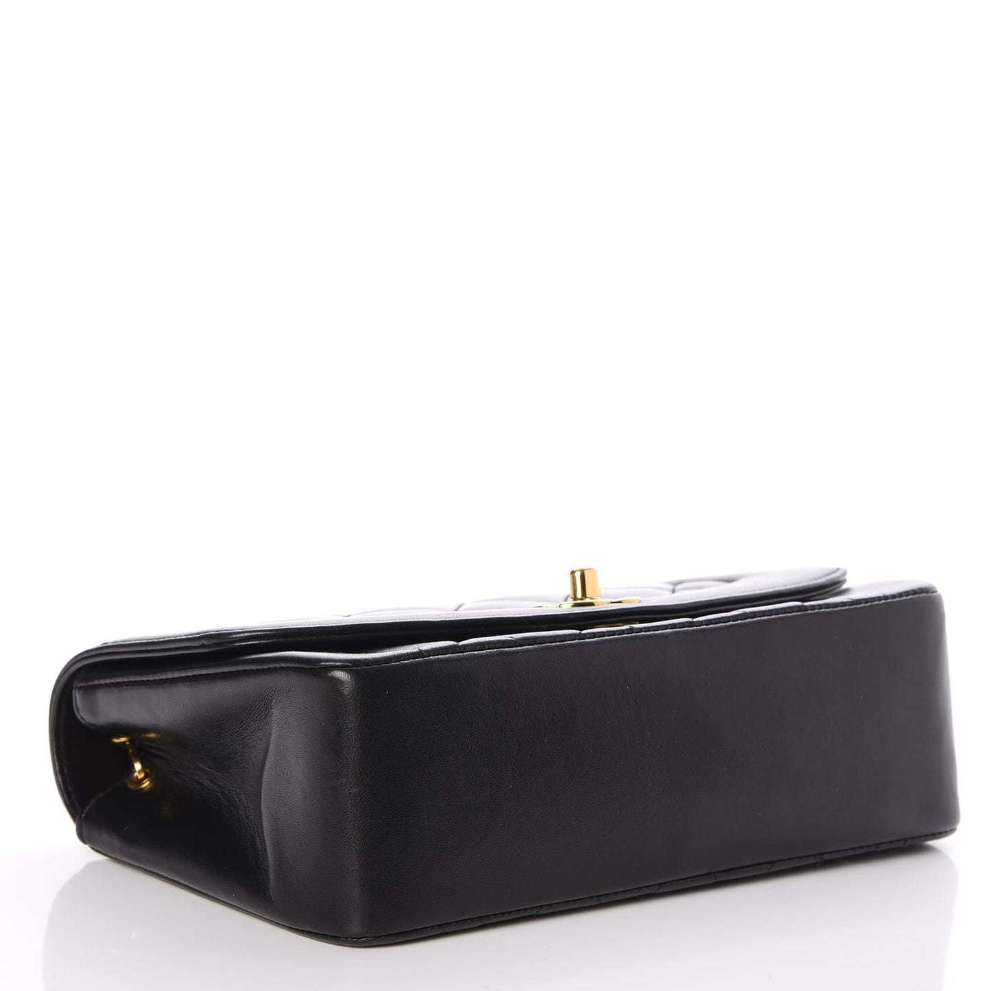 Lambskin Quilted Small Single Flap Black