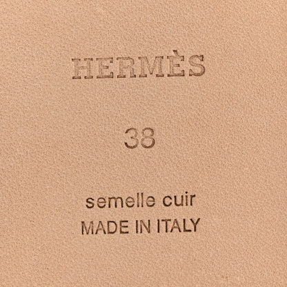 Hermes Box Calfskin Oran Sandals 38 Gold 7 of 11