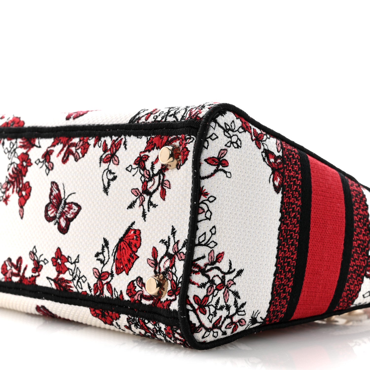 Christian Dior Canvas Le Coeur En Fleurs Embroidered Medium Lady D-Lite White Multicolor 10 of 12