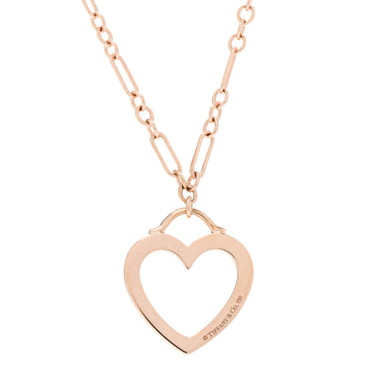 Tiffany 18K Rose Gold Small Sentimental Heart Pendant Necklace 4 of 7