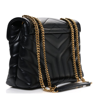 Saint Laurent Calfskin Y Quilted Monogram Small Loulou Chain Satchel Black 3 of 11