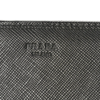 Prada Saffiano Triangle Continental Flap Wallet Black 7 of 8