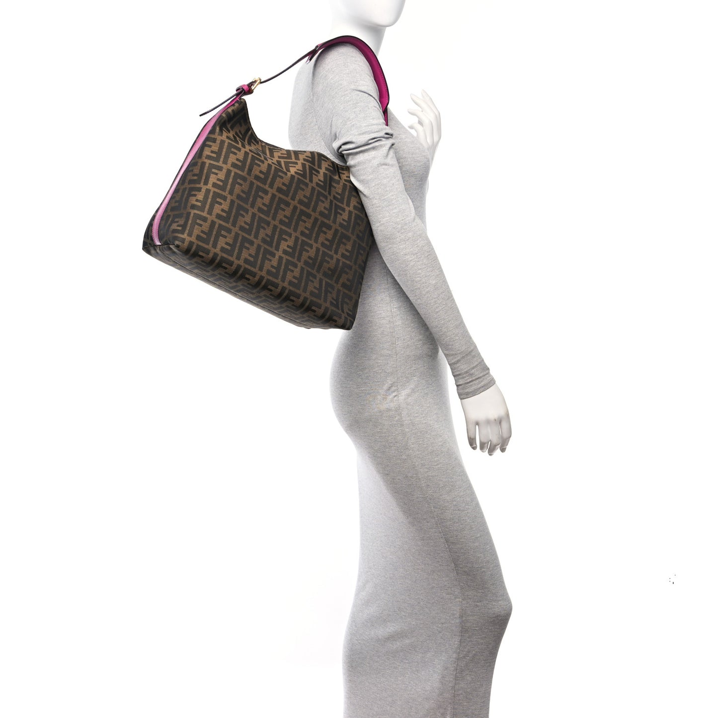 Zucca Vitello Spalmati Small Hobo Tobacco Magenta