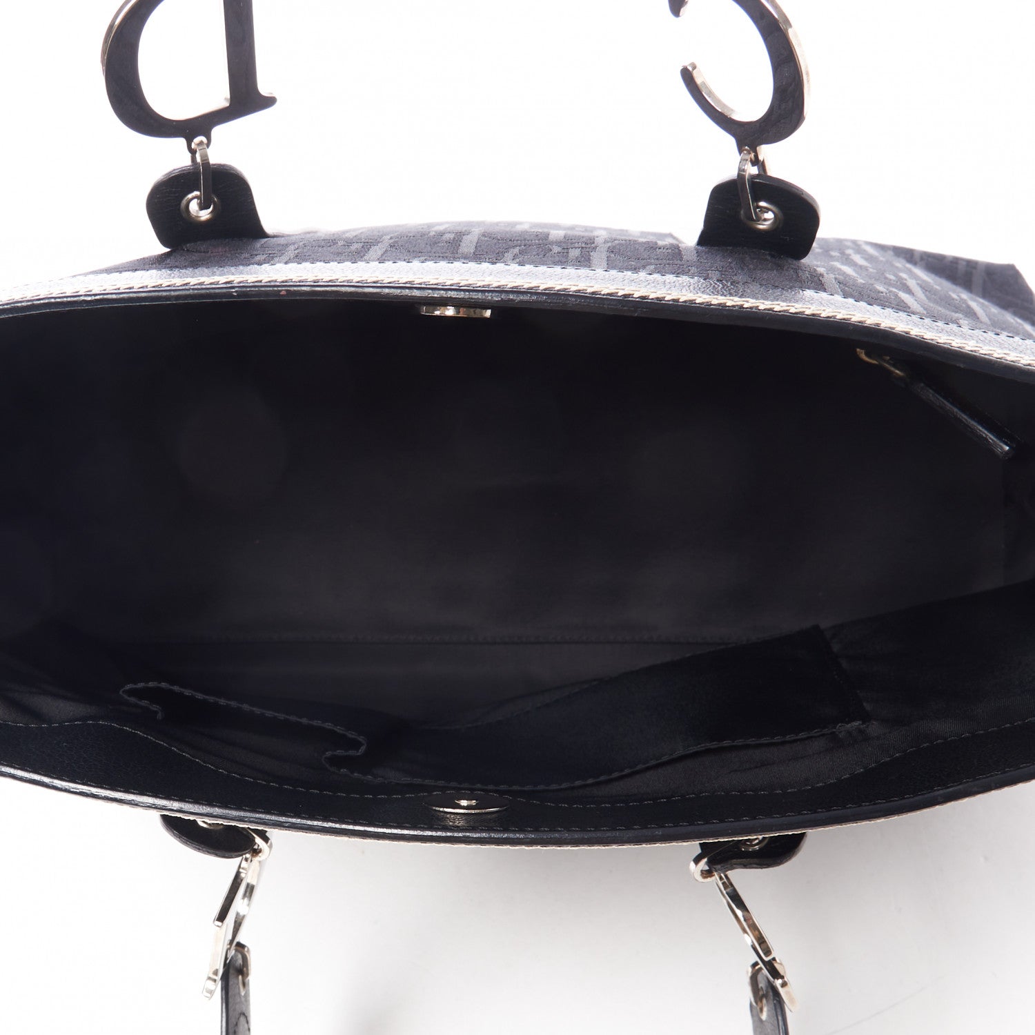 Christian Dior Monogram Vintage Flowers Dome Bag Black 4 of 9