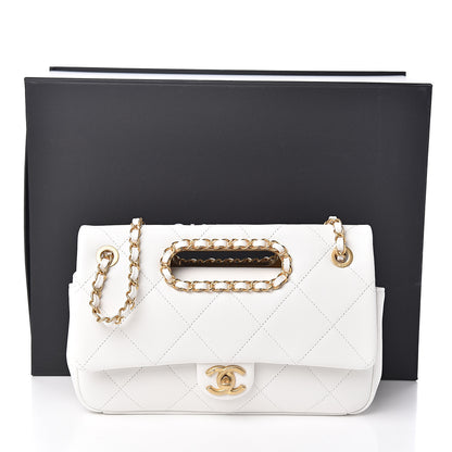 Chanel Lambskin A Real Catch Flap Bag White 13 of 13