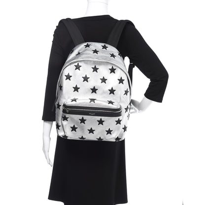 Saint Laurent Metallic Buffalo Star Hunting Backpack Silver Black 2 of 10