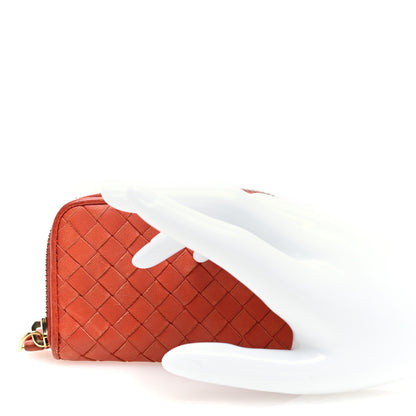 Bottega Veneta Nappa Intrecciato Zip Around Coin Purse Brique 2 of 7