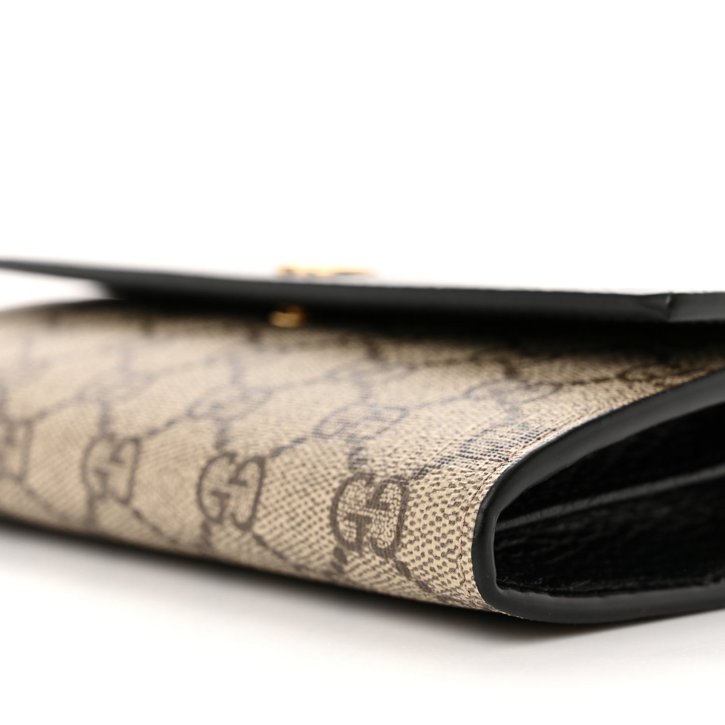Dollar Calfskin GG Supreme Monogram Petite GG Marmont Wallet Chain Bag Black Beige Ebony