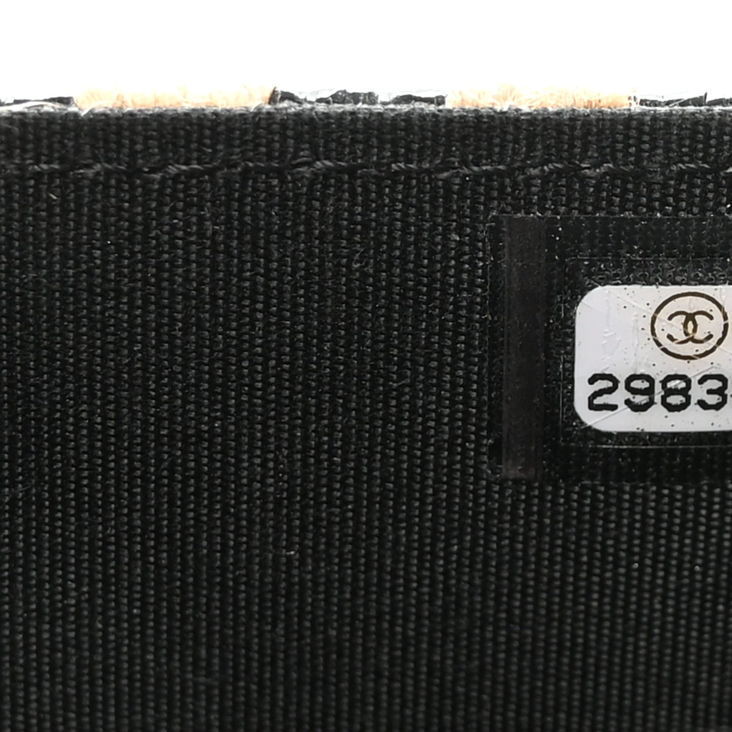 Raffia Jute Striped Belt Bag Black Beige