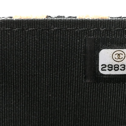 Chanel Raffia Jute Striped Belt Bag Black Beige 8 of 12