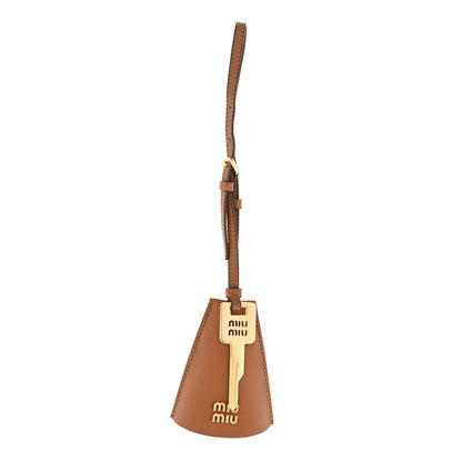 Miu Miu Calfskin Trick Pelle Bag Charm Cognac 1 of 5