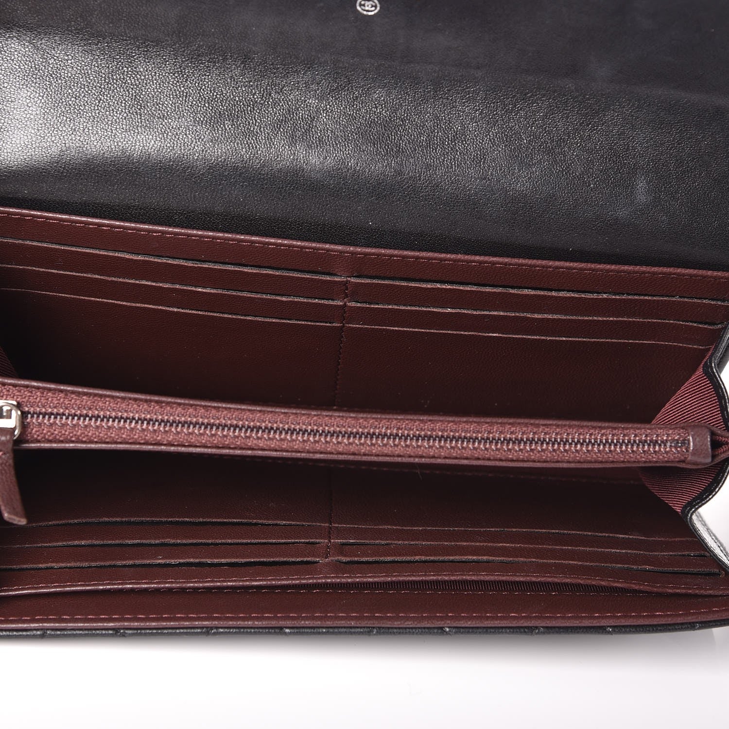 Chanel Lambskin Quilted Large Gusset Flap Wallet Black 5 of 10