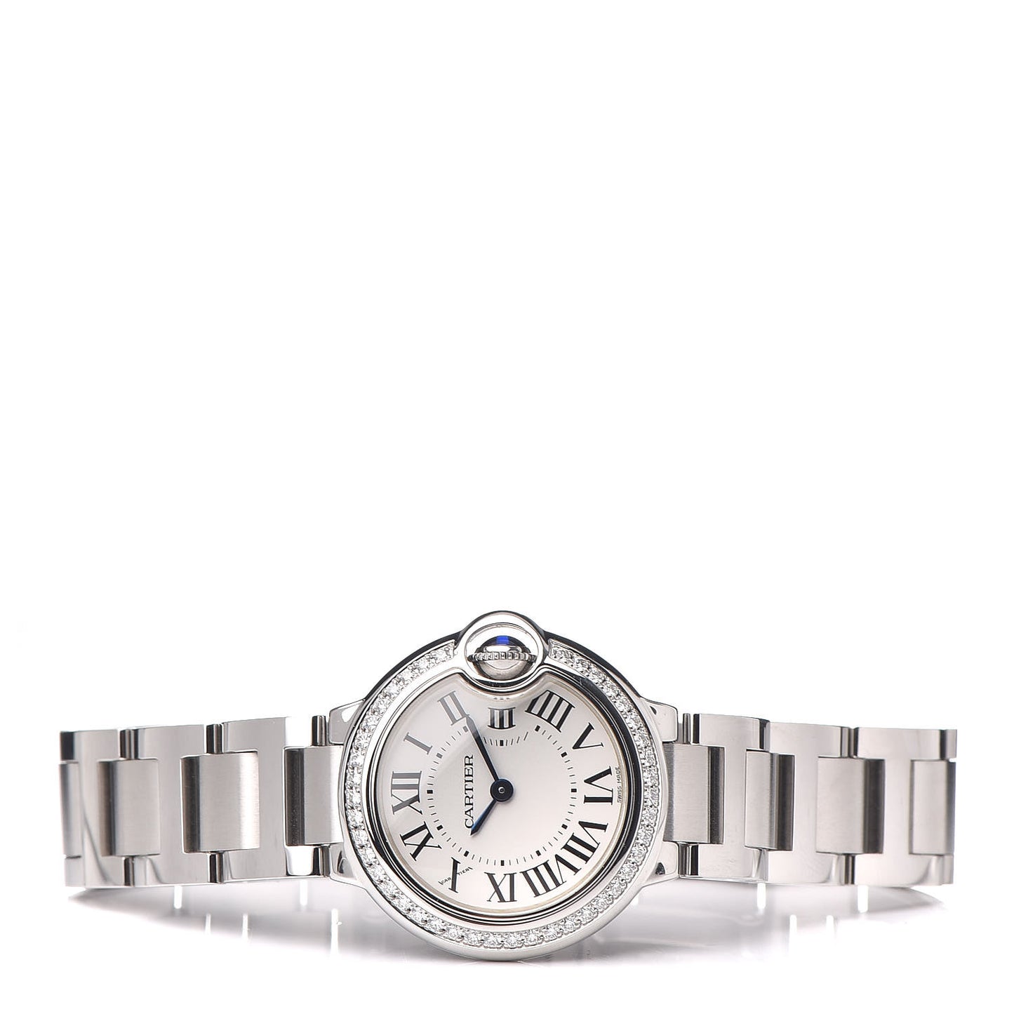 Stainless Steel Diamond Bezel 28mm Ballon Bleu De Quartz Watch