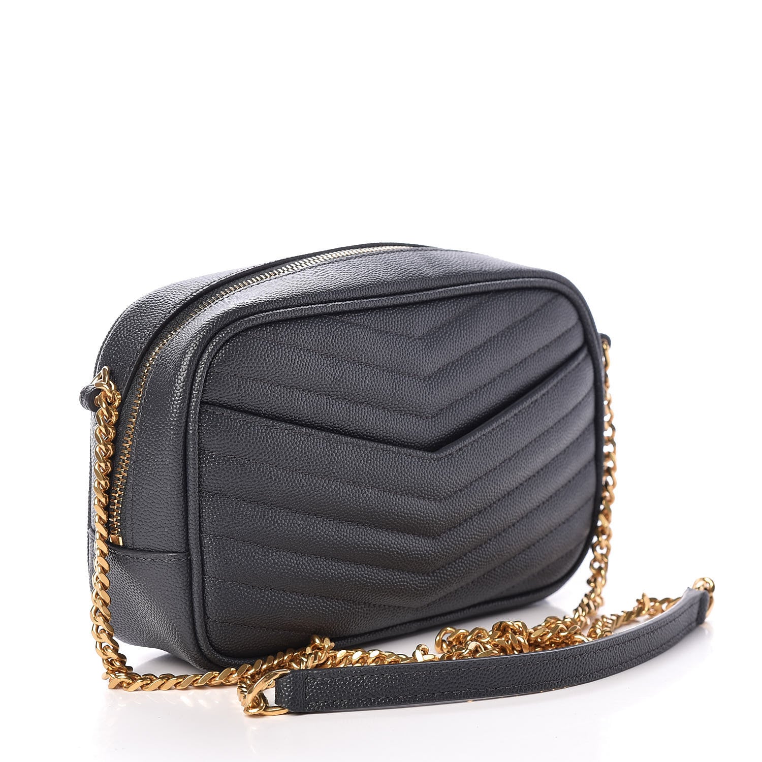 Saint Laurent Grain De Poudre Matelasse Monogram Mini Lou Camera Bag Dark Smog 3 of 11