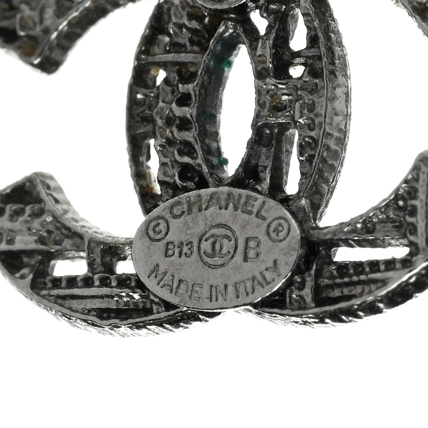 Tweed Effect CC Earrings Silver