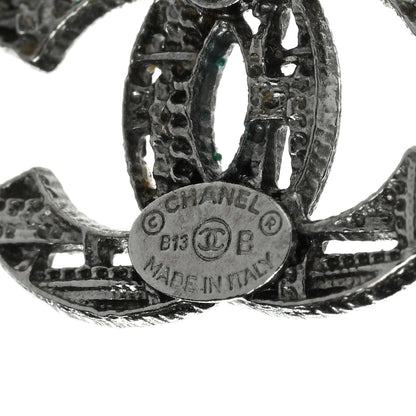 Chanel Tweed Effect CC Earrings Silver 3 of 5