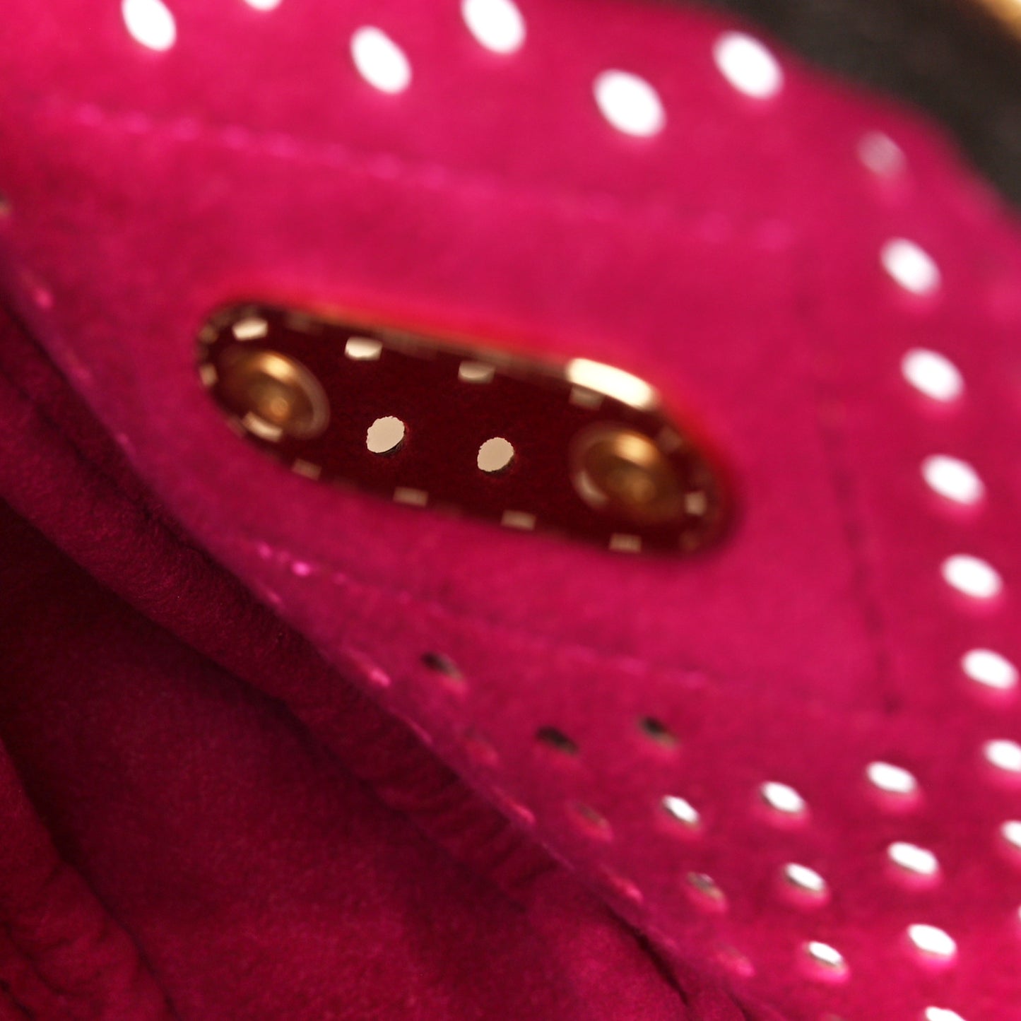 Monogram Perforated Pochette Accessories Bag Fuchsia