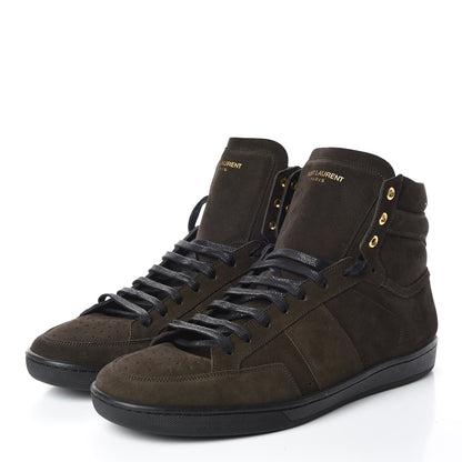 Saint Laurent Suede Mens Soho SL/01H High Top Sneakers 43.5 Haunting Green 3 of 9