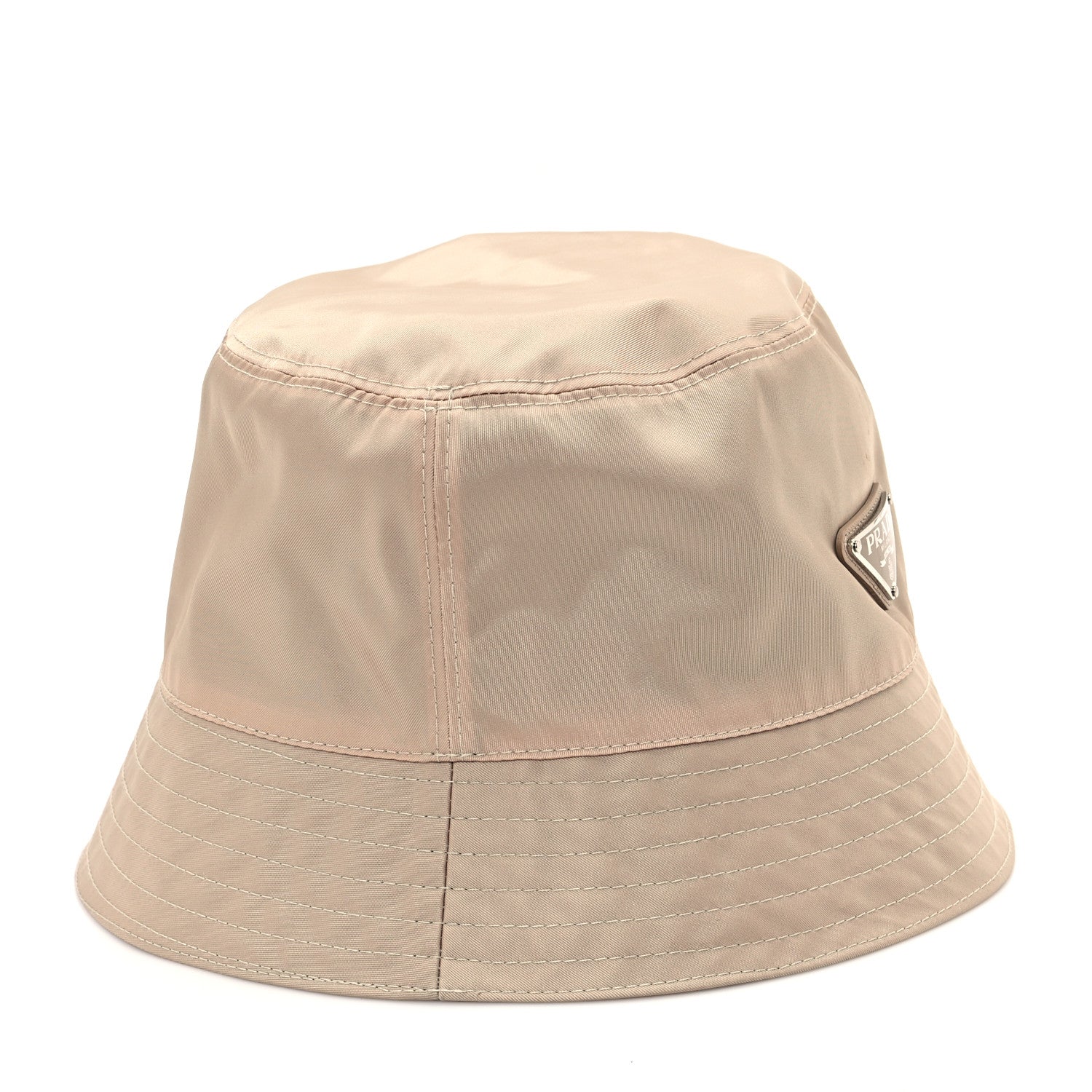 Prada Re-Nylon Metal Triangle Logo Bucket Hat M Cammeo 6 of 8