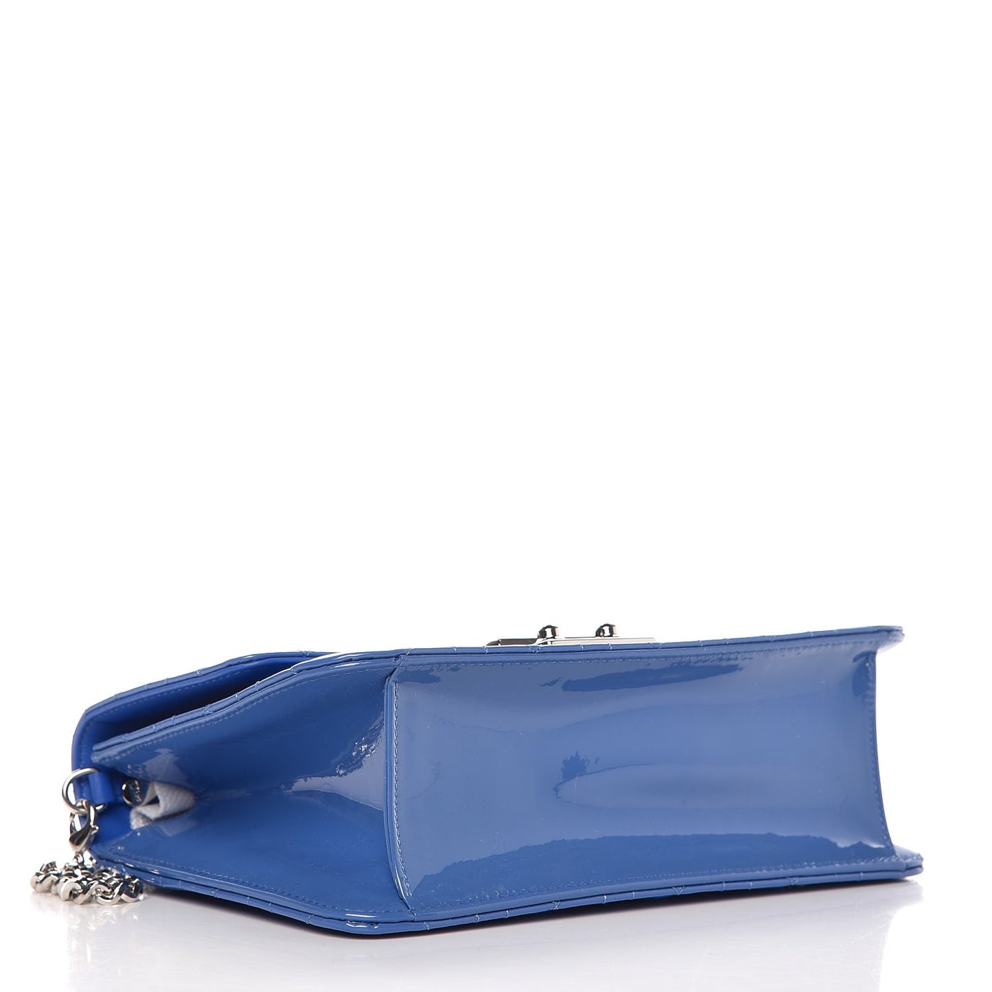 Patent Cannage Miss Dior Promenade Pouch Blue