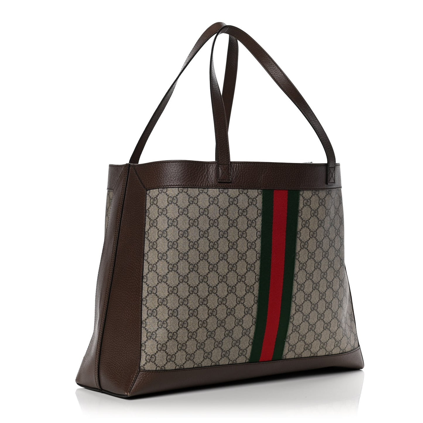GG Supreme Monogram Web Ophidia Tote Brown