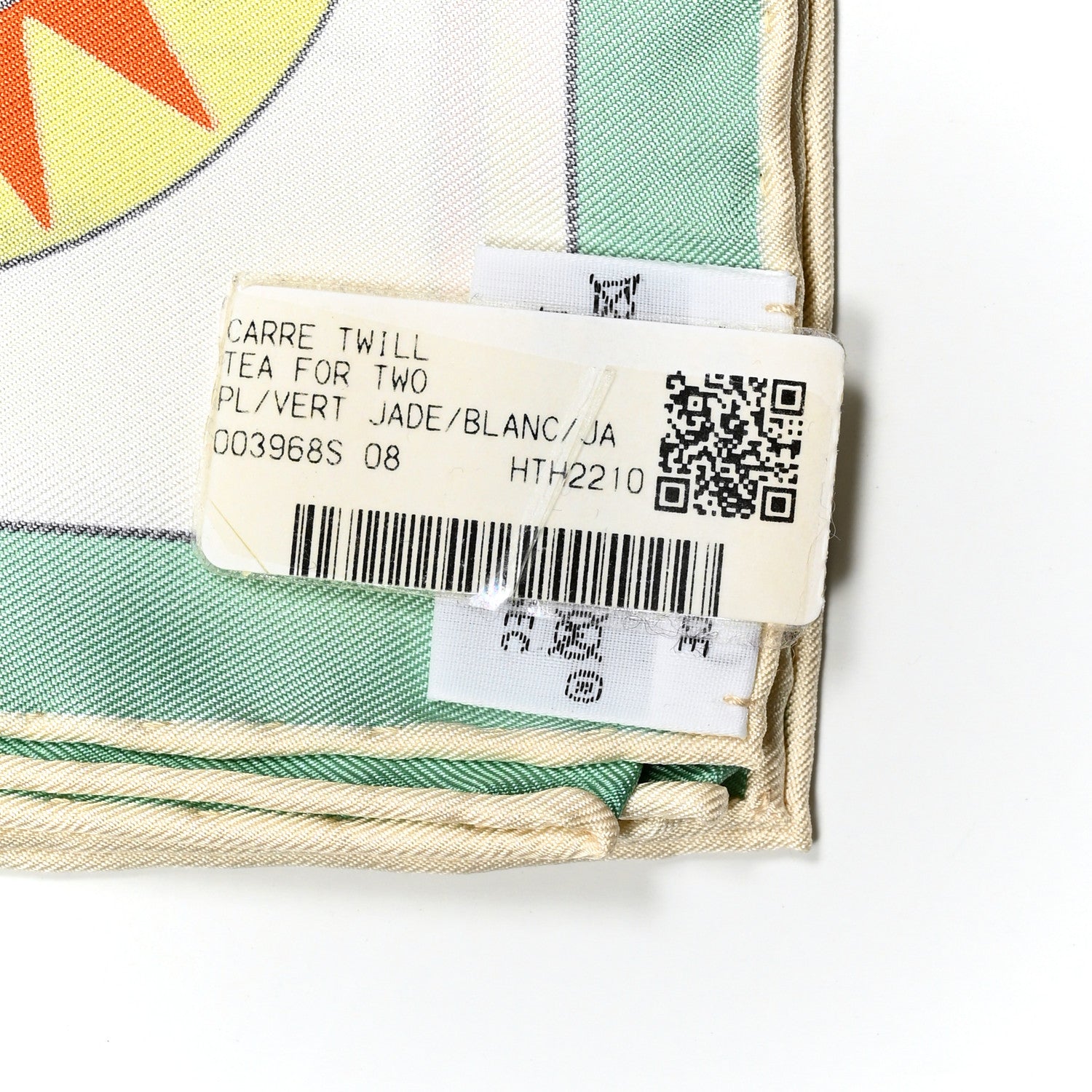 Hermes Silk Tea For Two Scarf 90 Vert Jade White 4 of 4