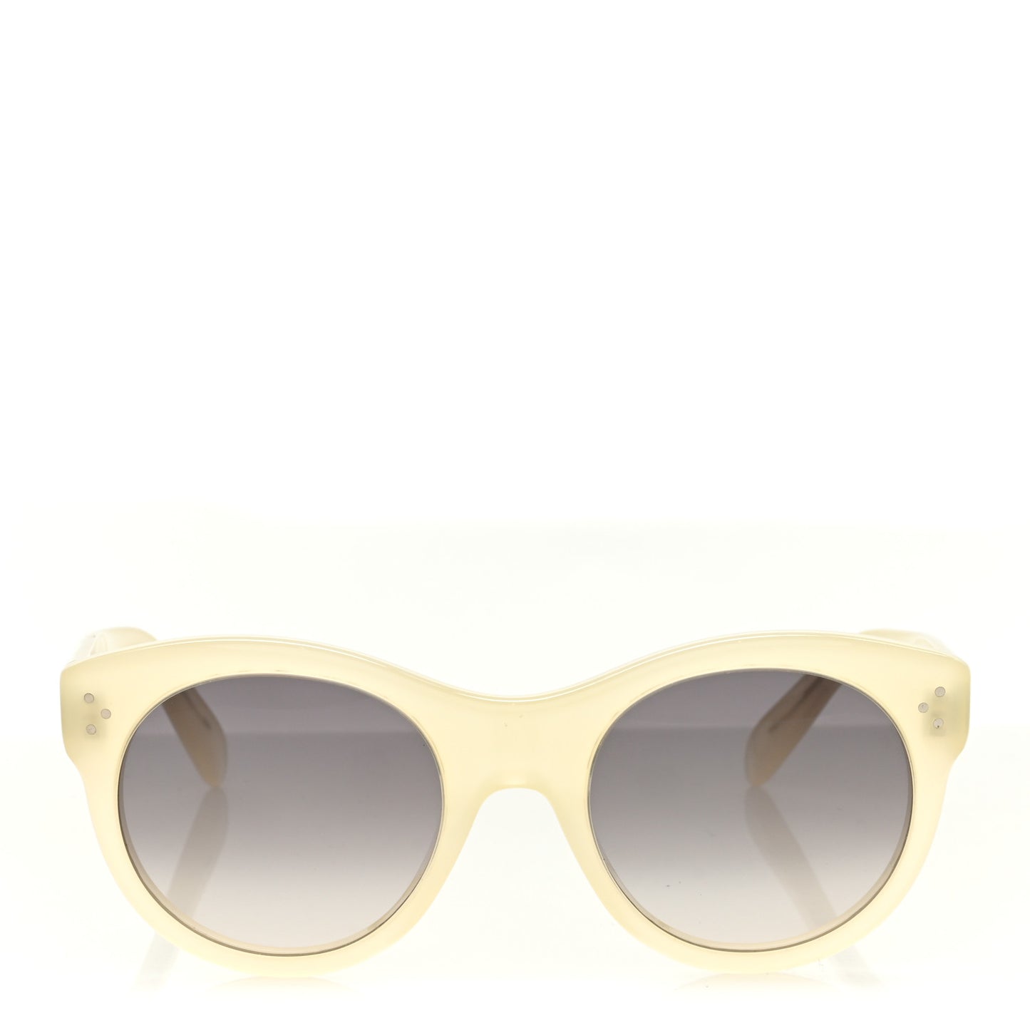 Acetate Studded Round Sunglasses CL40170I White