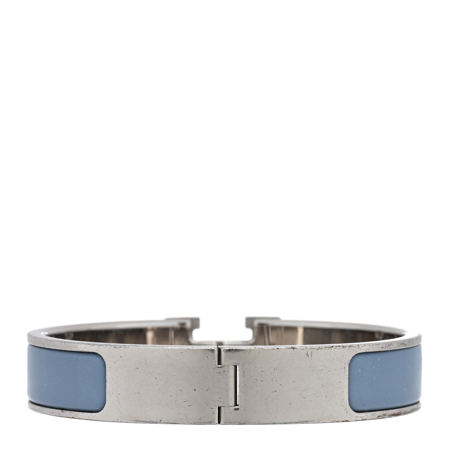 Hermes Enamel Narrow Clic Clac H Bracelet PM Bleu Lin 2 of 3