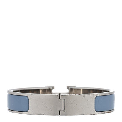 Hermes Enamel Narrow Clic Clac H Bracelet PM Bleu Lin 2 of 3