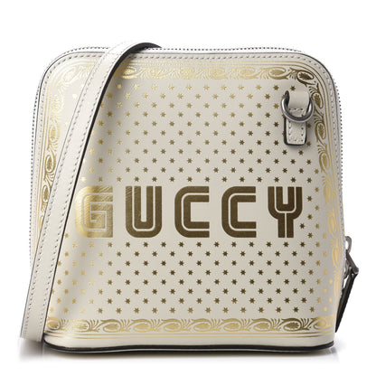 Gucci X SEGA Calfskin GUCCY Stars Mini Dome Shoulder Bag Mystic White Gold 1 of 11