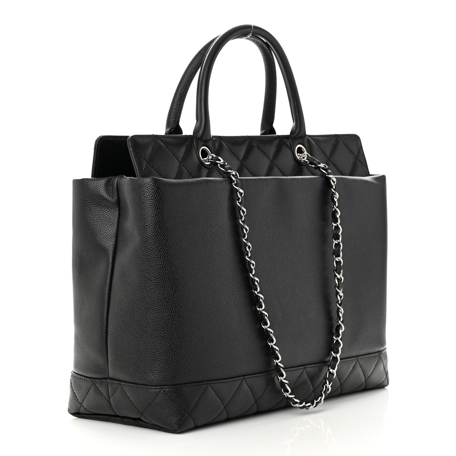 Chanel Caviar Large Soft CC Top Handle Tote Black 3 of 11