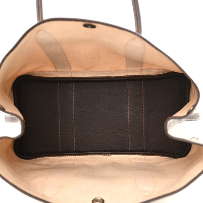 Hermes Buffle Skipper Toile Garden Party 36 MM Tote Marron Fonce 5 of 17