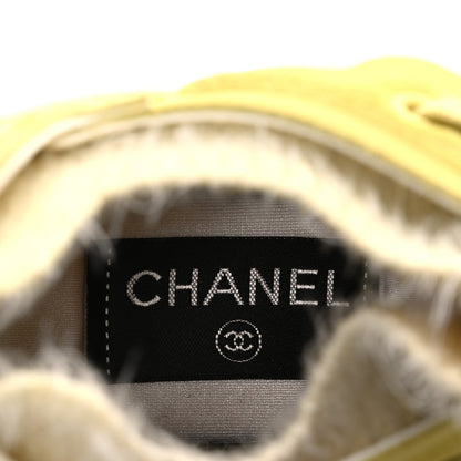 Chanel Suede Calfskin Stretch Fabric CC Sneakers 35 Yellow 8 of 8